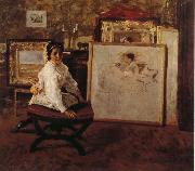 William Merritt Chase Do you speak with me painting